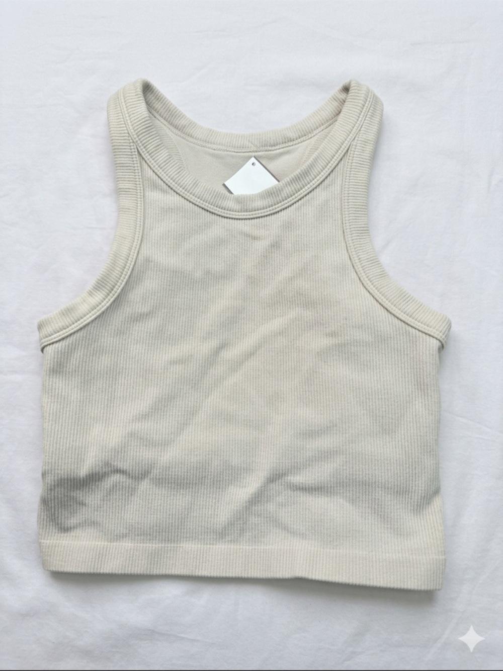 Buffbunny Collection | Ribbed cream crop tank top | Small - Picture 2 of 4